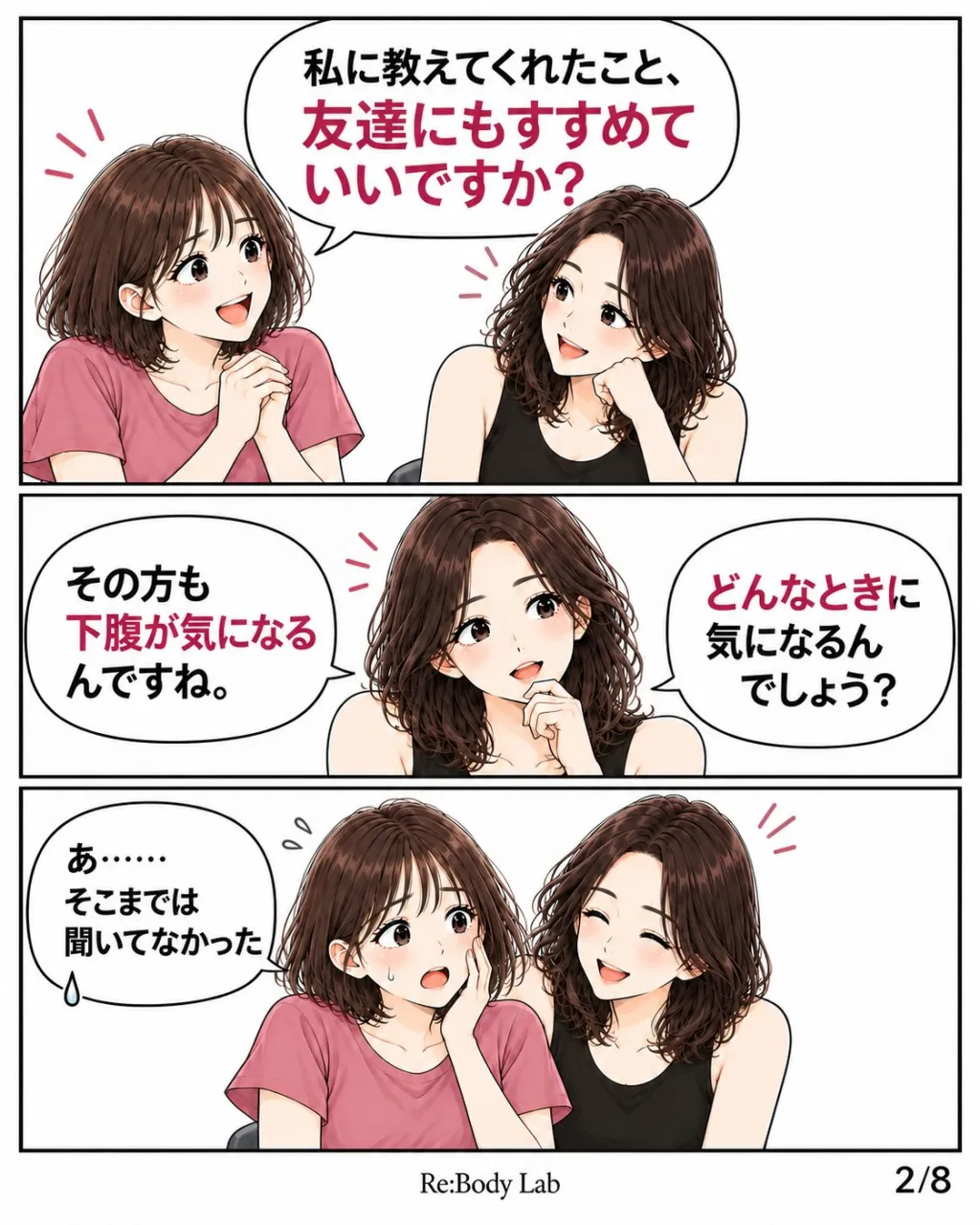 「友達も下腹が気になるって。