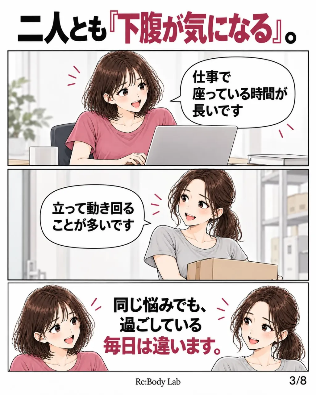 「友達も下腹が気になるって。